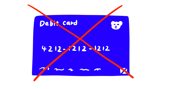 デビットカードで支払えないイラスト