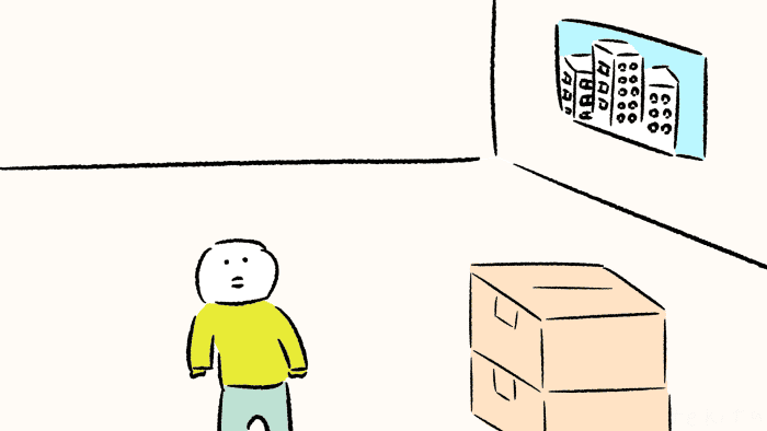 引っ越ししてる人のイラスト